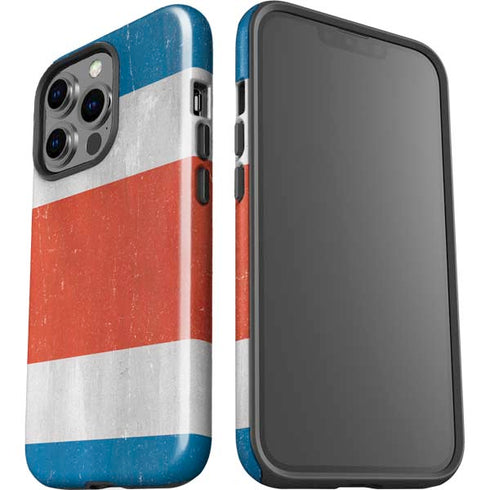 Costa Rican Flag Distressed iPhone 14 Pro Impact Case