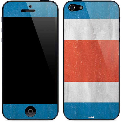 Costa Rican Flag Distressed iPhone 5/5s/5SE Skin