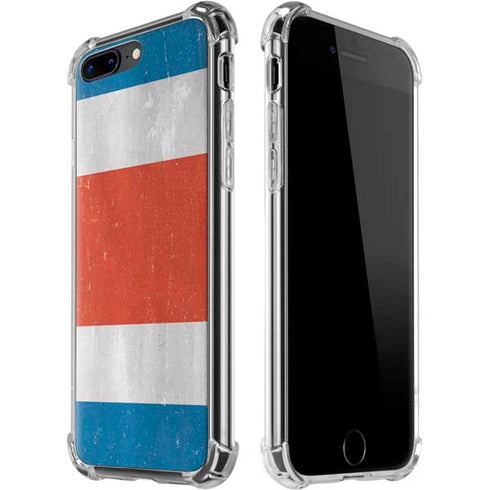 Costa Rican Flag Distressed iPhone 7/8 Plus Clear Case