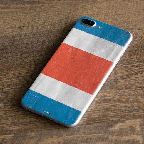 Costa Rican Flag Distressed iPhone 7 Plus Skin