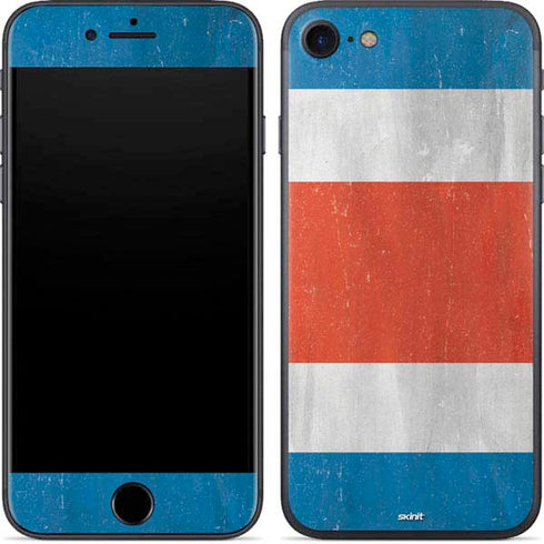 Costa Rican Flag Distressed iPhone 7 Skin