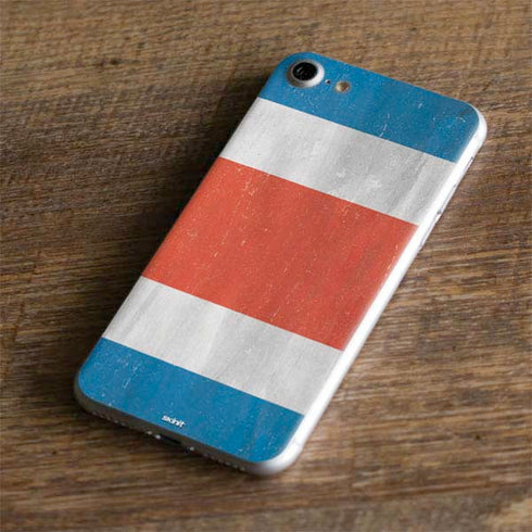 Costa Rican Flag Distressed iPhone 7 Skin