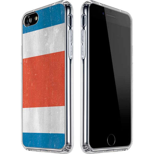 Costa Rican Flag Distressed iPhone SE (2nd & 3rd Gen) Clear Case