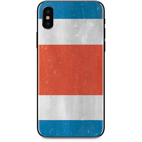 Costa Rican Flag Distressed iPhone X Skin