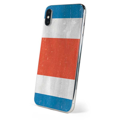 Costa Rican Flag Distressed iPhone X Skin