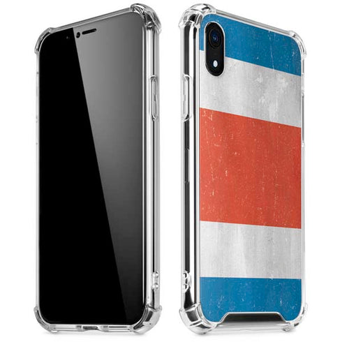 Costa Rican Flag Distressed iPhone XR Clear Case