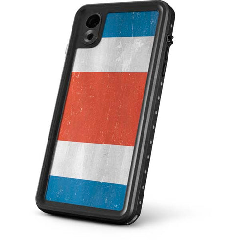Costa Rican Flag Distressed iPhone XR Waterproof Case