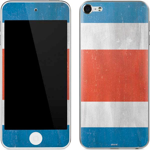 Costa Rican Flag Distressed Apple iPod Skin