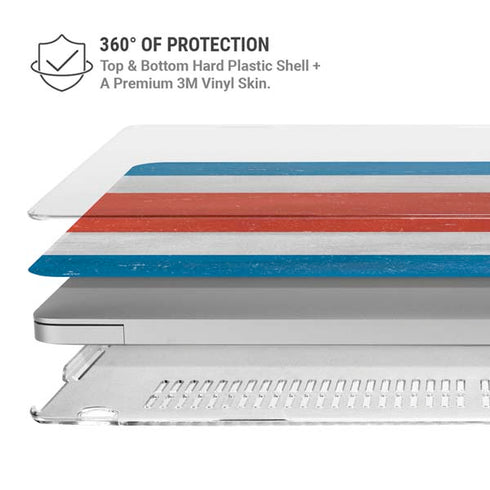 Costa Rican Flag Distressed MacBook Pro 15in (2016-19) Case plus Skin