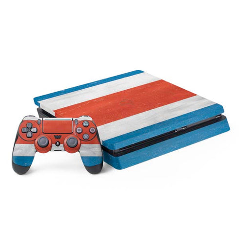 Costa Rican Flag Distressed PS4 Slim Bundle Skin