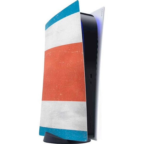 Costa Rican Flag Distressed PS5 Digital Edition Console Skin