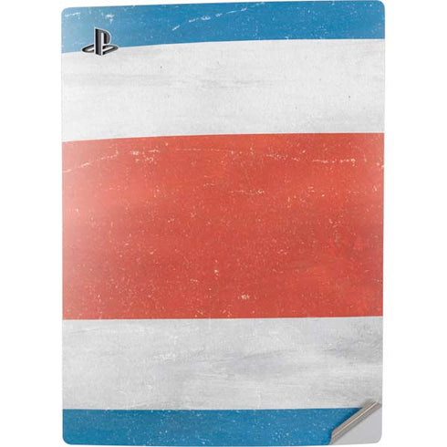 Costa Rican Flag Distressed PS5 Digital Edition Console Skin