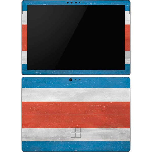 Costa Rican Flag Distressed Surface Pro 6 Skin