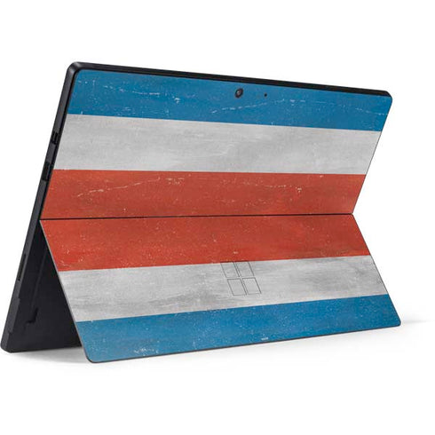 Costa Rican Flag Distressed Surface Pro 7 Skin