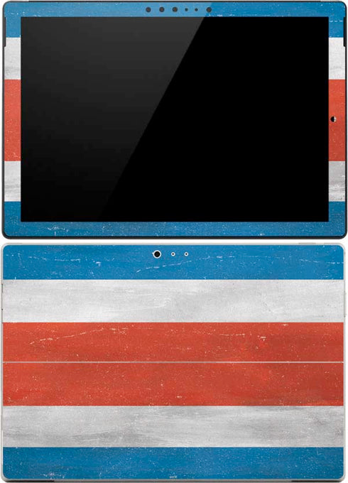 Costa Rican Flag Distressed Surface Pro (2017) Skin