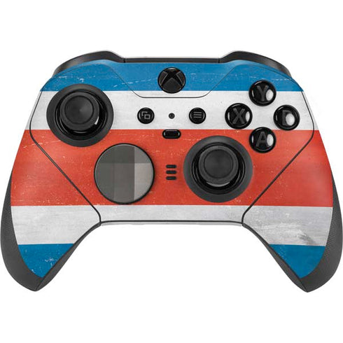 Costa Rican Flag Distressed Xbox Elite Wireless Controller Series 2 Skin