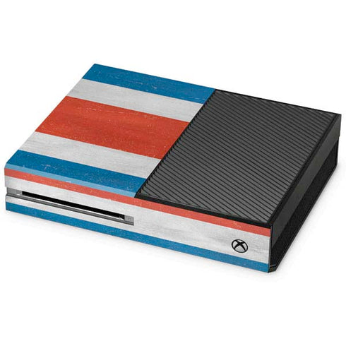 Costa Rican Flag Distressed Xbox One Console Skin