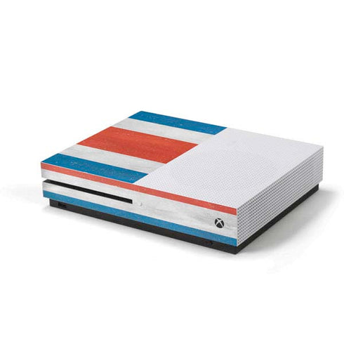 Costa Rican Flag Distressed Xbox One S Console Skin