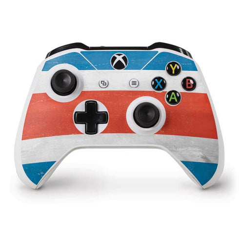Costa Rican Flag Distressed Xbox One S Controller Skin