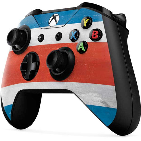Costa Rican Flag Distressed Xbox One X Controller Skin