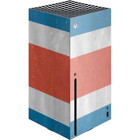 Costa Rican Flag Distressed Xbox Series X Console Skin