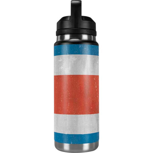 Costa Rican Flag Distressed YETI Rambler 26oz Bottle Skin