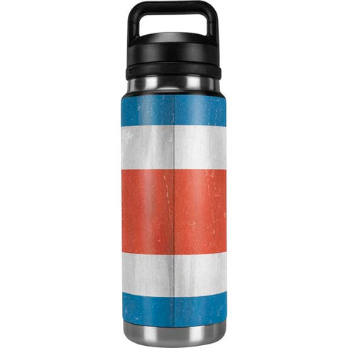 Costa Rican Flag Distressed YETI Rambler 26oz Bottle Skin