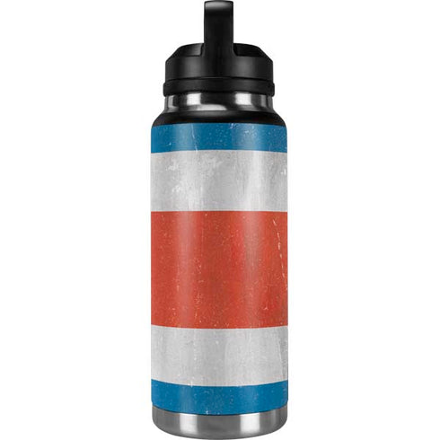 Costa Rican Flag Distressed YETI Rambler 36oz Bottle Skin