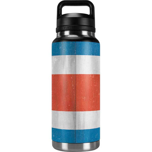 Costa Rican Flag Distressed YETI Rambler 36oz Bottle Skin