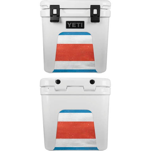 Costa Rican Flag Distressed YETI Roadie 24 Hard Cooler Skin