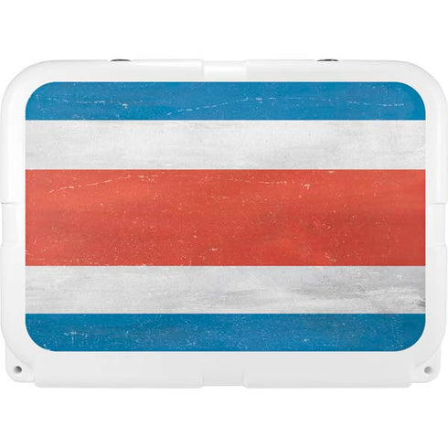 Costa Rican Flag Distressed YETI Tundra 35 Hard Cooler Skin