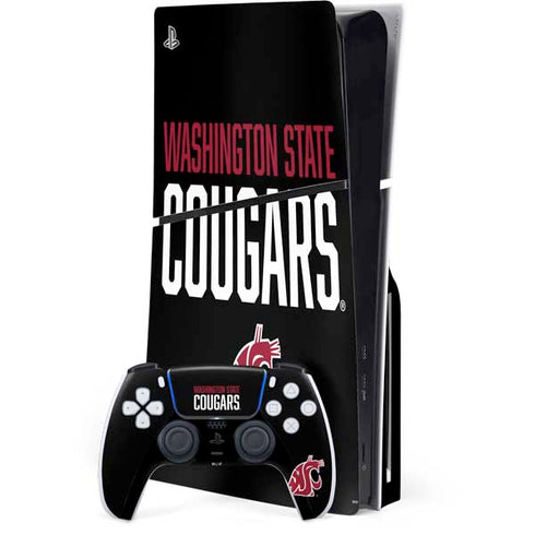 Washington State University Cougars PS5 Slim Disk Bundle Skin