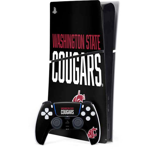 Washington State University Cougars PS5 Slim Digital Edition Bundle Skin