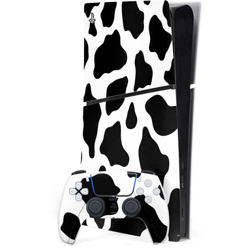 Cow Print PS5 Slim Digital Edition Bundle Skin