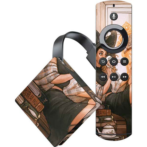 Cozy Autumn Library Witch with Cat and Coffee by Ivy Dolamore Amazon Fire TV Skin