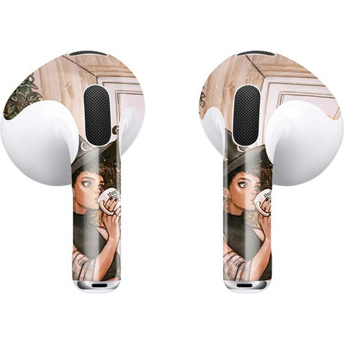 Cozy Autumn Library Witch with Cat and Coffee by Ivy Dolamore Apple AirPods (3rd Gen 2021) Skin