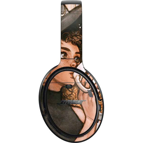 Cozy Autumn Library Witch with Cat and Coffee by Ivy Dolamore Bose QuietComfort 35 Headphones Skin