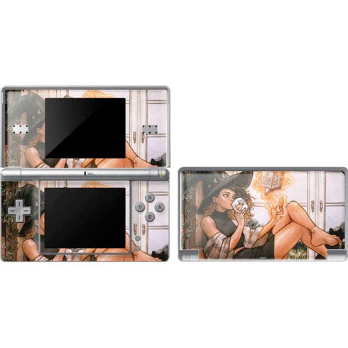 Cozy Autumn Library Witch with Cat and Coffee by Ivy Dolamore DS Lite Skin