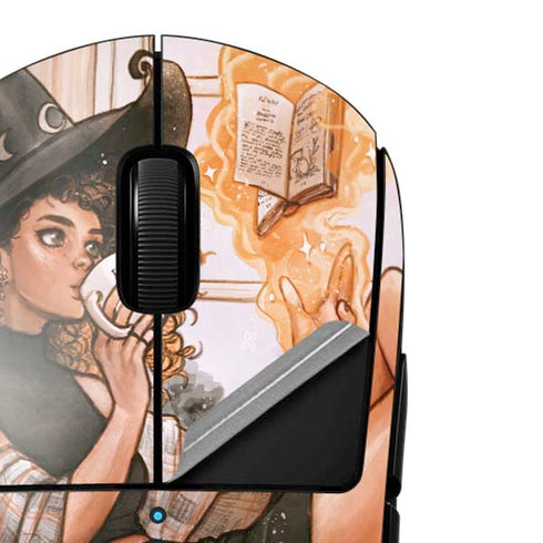 Cozy Autumn Library Witch with Cat and Coffee by Ivy Dolamore G Pro Wireless Gaming Mouse Skin