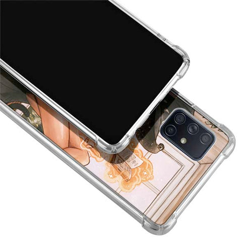 Cozy Autumn Library Witch with Cat and Coffee by Ivy Dolamore Galaxy A51 5G Clear Case