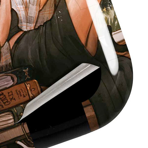 Cozy Autumn Library Witch with Cat and Coffee by Ivy Dolamore Galaxy Buds Live Skin