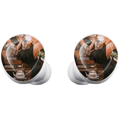 Cozy Autumn Library Witch with Cat and Coffee by Ivy Dolamore Galaxy Buds Plus Skin