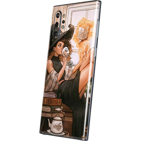 Cozy Autumn Library Witch with Cat and Coffee by Ivy Dolamore Galaxy Note 10 Plus Skin