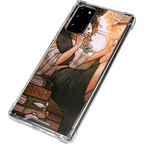 Cozy Autumn Library Witch with Cat and Coffee by Ivy Dolamore Galaxy Note20 5G Clear Case