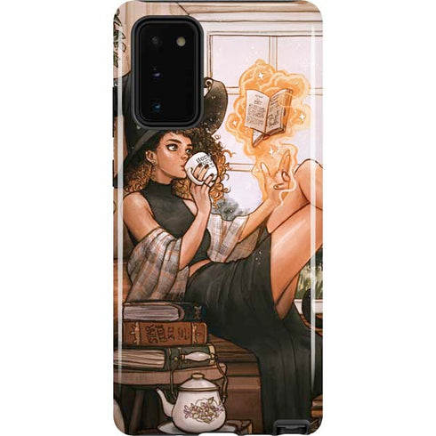 Cozy Autumn Library Witch with Cat and Coffee by Ivy Dolamore Galaxy Note20 5G Pro Case