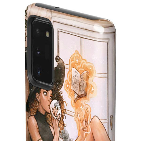 Cozy Autumn Library Witch with Cat and Coffee by Ivy Dolamore Galaxy Note20 5G Pro Case