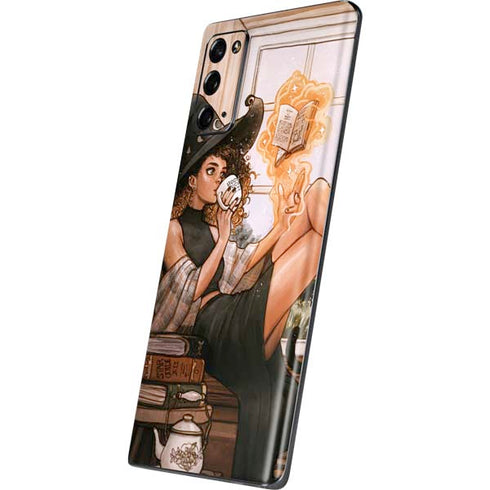 Cozy Autumn Library Witch with Cat and Coffee by Ivy Dolamore Galaxy Note20 5G Skin