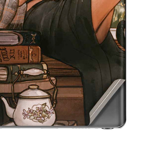 Cozy Autumn Library Witch with Cat and Coffee by Ivy Dolamore Galaxy Note20 5G Skin