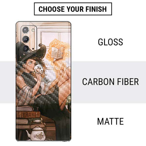 Cozy Autumn Library Witch with Cat and Coffee by Ivy Dolamore Galaxy Note20 5G Skin