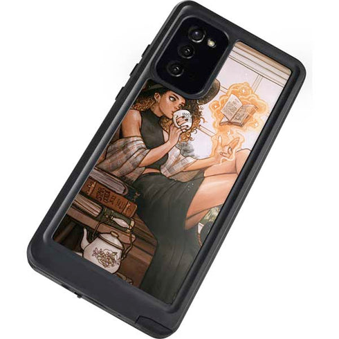 Cozy Autumn Library Witch with Cat and Coffee by Ivy Dolamore Galaxy Note20 5G Waterproof Case